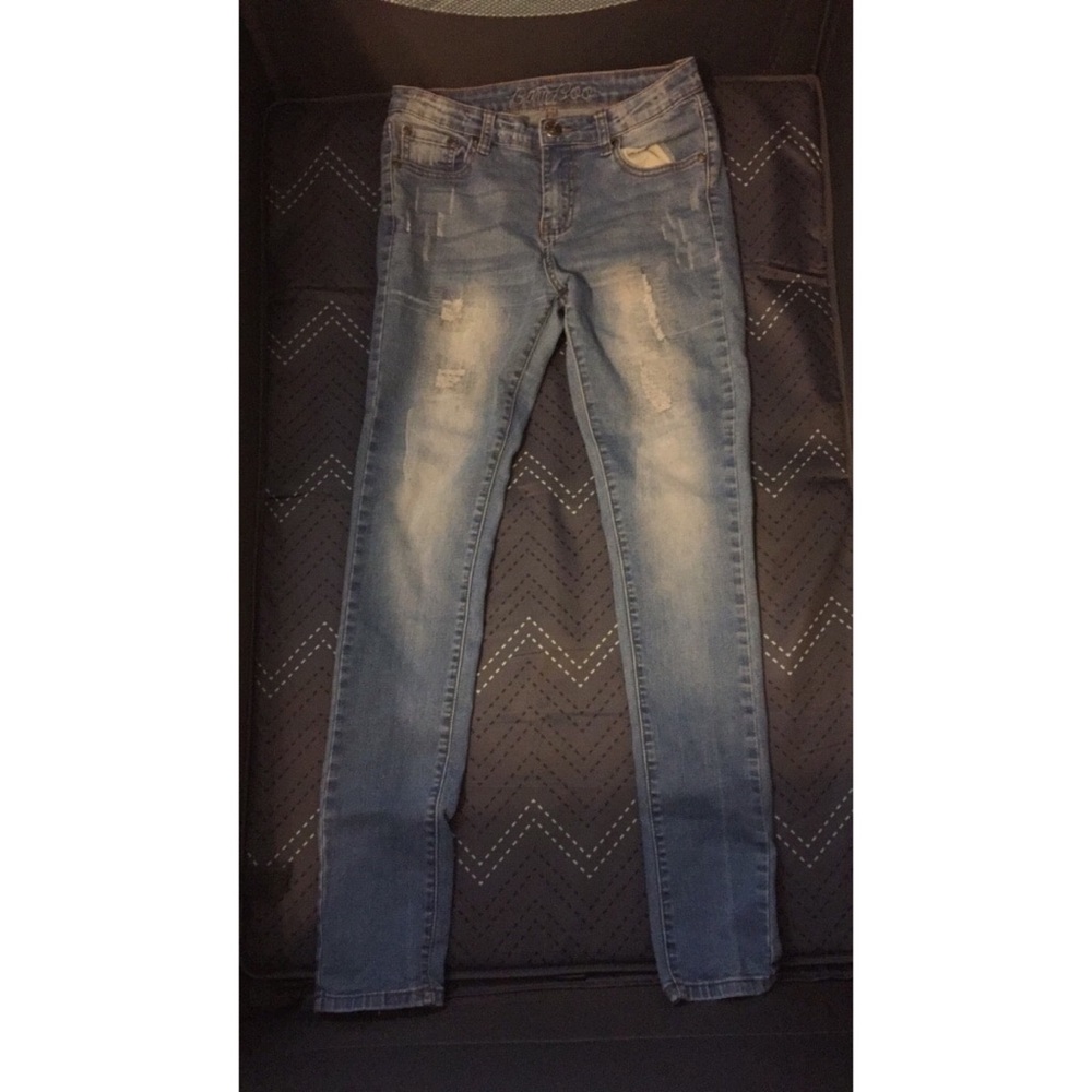 Blue denim jeans